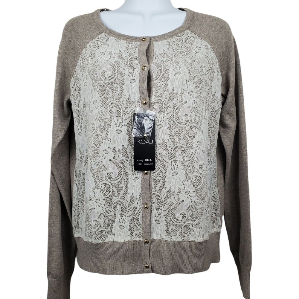 Armi Women's Cardigan Lace Sweater Brown Size M